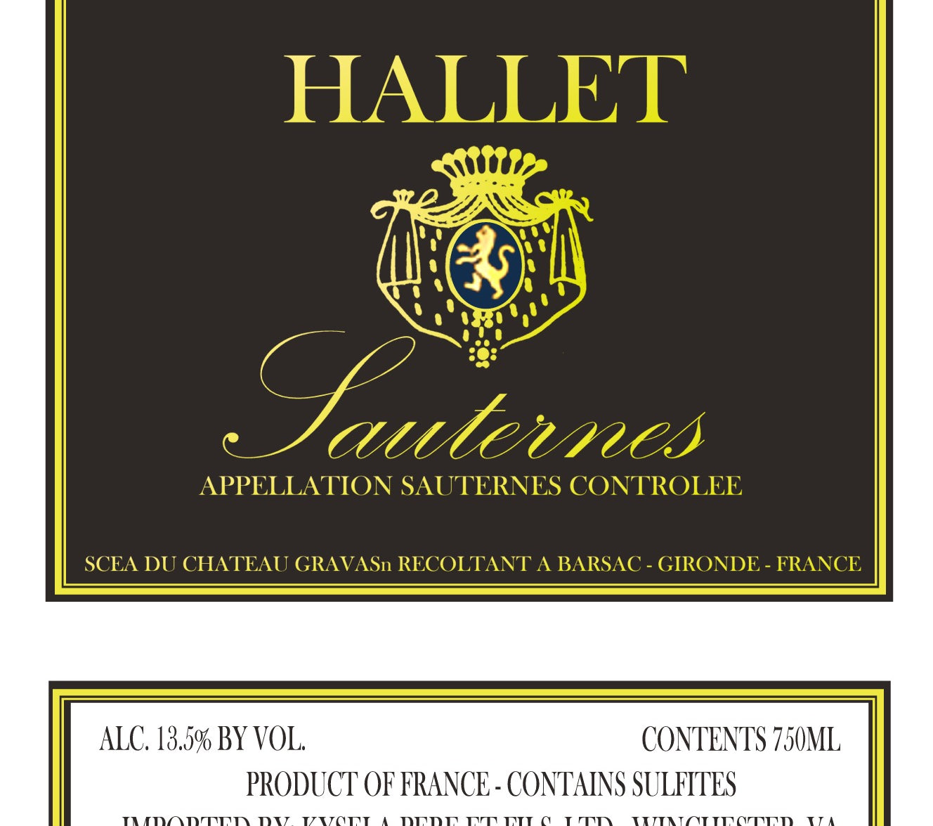 Chateau Hallet Sauternes 2022 (half-bottle)